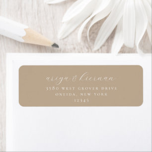 Minimalist Chic Beige Return Address Label
