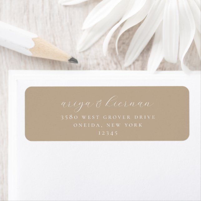 Minimalist Chic Beige Return Address Label (Insitu)