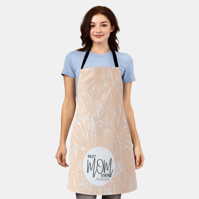 Minimalist Chic Best Mom Ever Pink  Apron (Worn)