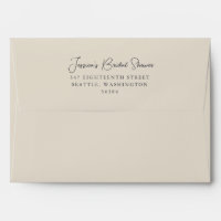 Minimalist Chic Black Ivory Shower Return Address