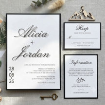 Minimalist Chic Calligraphy Wedding Invitation