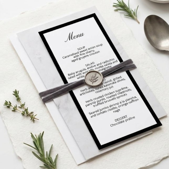 Minimalist Chic Calligraphy Wedding Menu Card (Creator Uploaded)