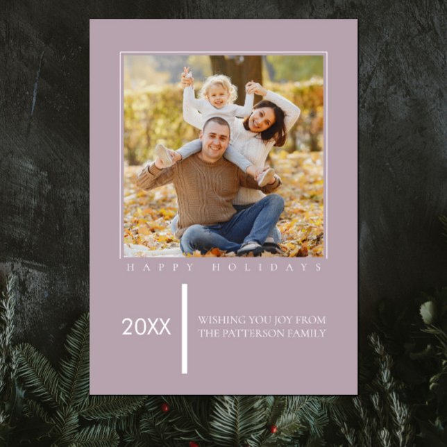 Minimalist Chic Christmas | Pink Photo Card (Pink Minimalist Chic Christmas Photo Card)