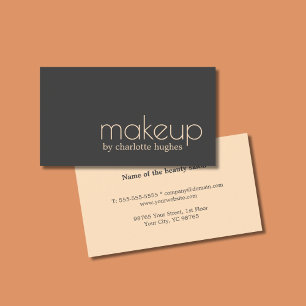 Minimalist Chic Dark Pale Pink Makeup Artist Business Card