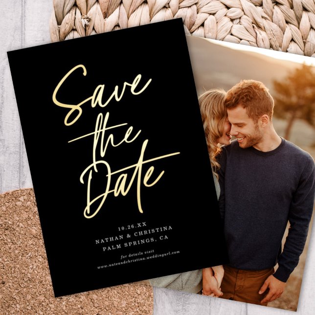 Minimalist Chic EDITABLE COLOR Photo Save the Date (Creator Uploaded)