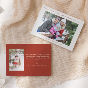 Minimalist Chic Family 2 Photo   Christmas Card