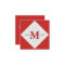 Minimalist Chic grey and red Modern Monogram