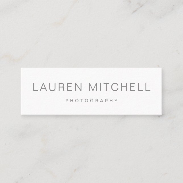 Minimalist Chic | Grey Mini Business Card (Front)