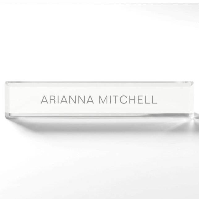 Minimalist Chic | Grey Nameplate (Front)