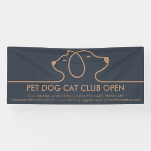Minimalist Chic Line Dog and Cat Logo Banner