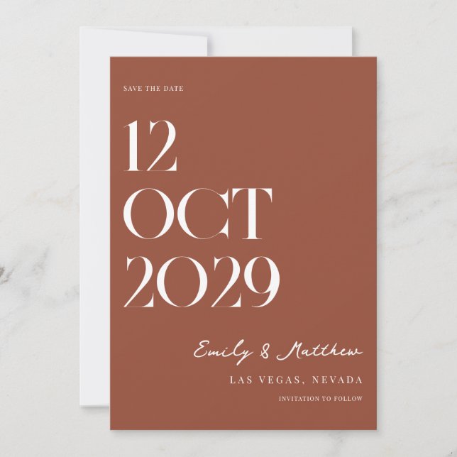 Minimalist Chic Modern Wedding Save The Date (Front)