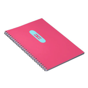 Minimalist Chic Monogram Pink Blue Notebook