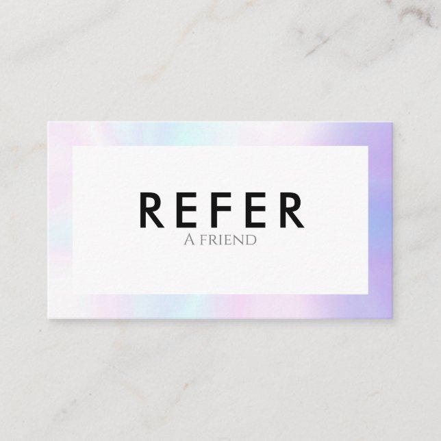 Minimalist Chic Pearl Border Referral Card (Front)