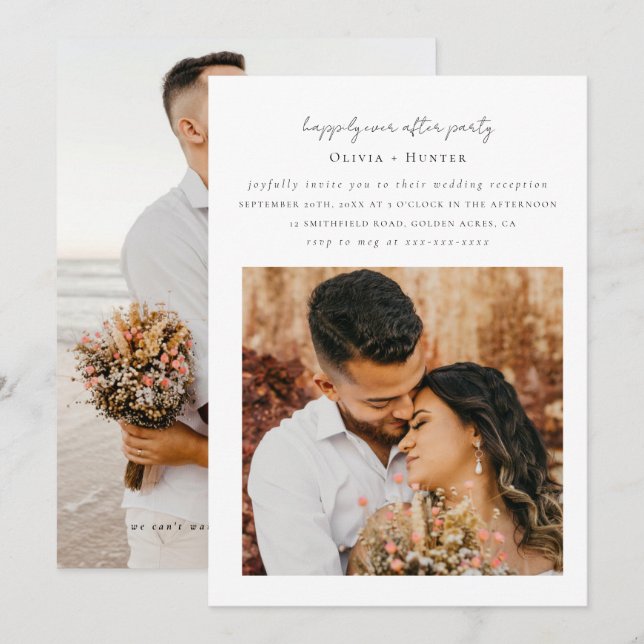 Minimalist Chic Reception Only Wedding Invitation (Front/Back)