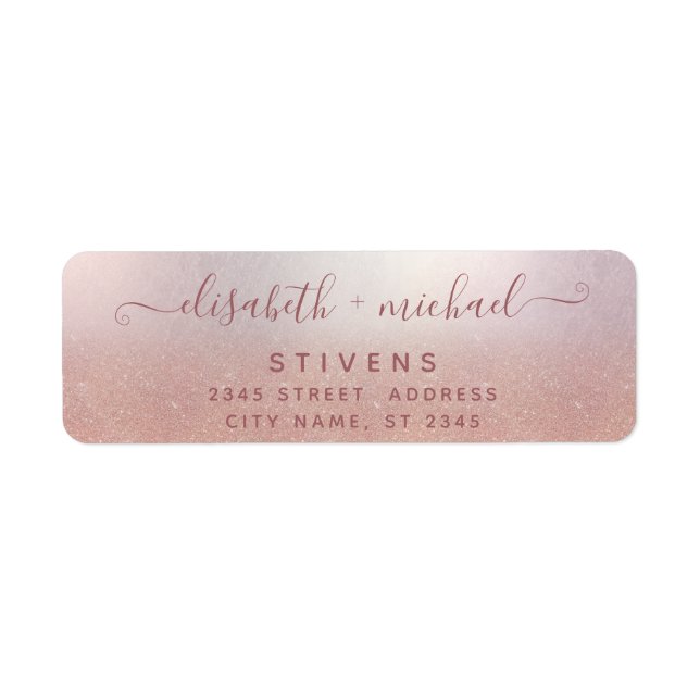 Minimalist chic rose gold script wedding (Front)