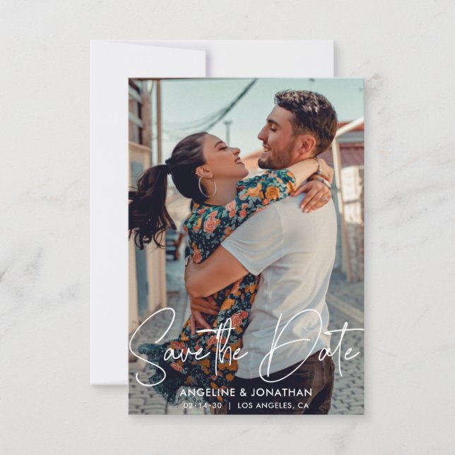Minimalist Chic Save The Date Wedding Photo Invita Invitation (Front)