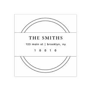 Minimalist Chic & Simple Round Rubber Stamp