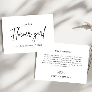 Minimalist Chic To My Flower Girl Wedding Day Thank You Card