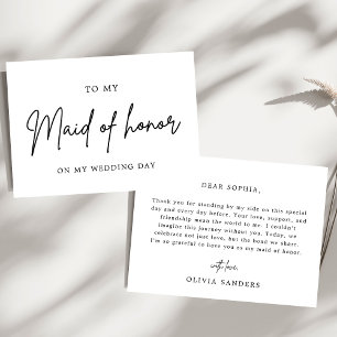 Minimalist Chic To My Maid of Honour Wedding Day Invitation