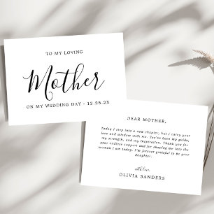 Minimalist Chic To My Mother On My Wedding Day Thank You Card