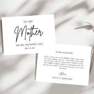 Minimalist Chic To My Mother On My Wedding Day Thank You Card