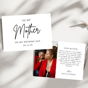 Minimalist Chic To My Mother On My Wedding Day Thank You Card