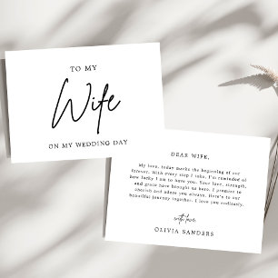 Minimalist Chic To My Wife On My Wedding Day Thank You Card