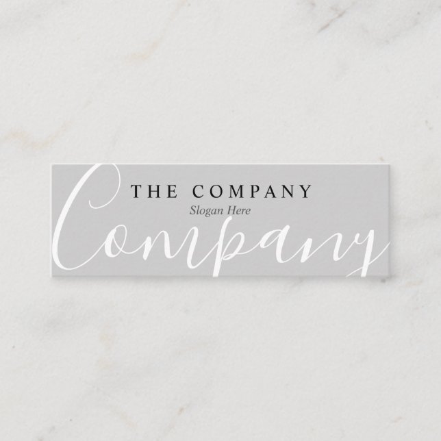 Minimalist Chic Typo Calm Grey Mini Business Card (Front)