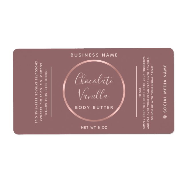Minimalist chic typography circle rose gold frame  (Front)