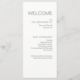 Minimalist Chic Wedding   Grey Program