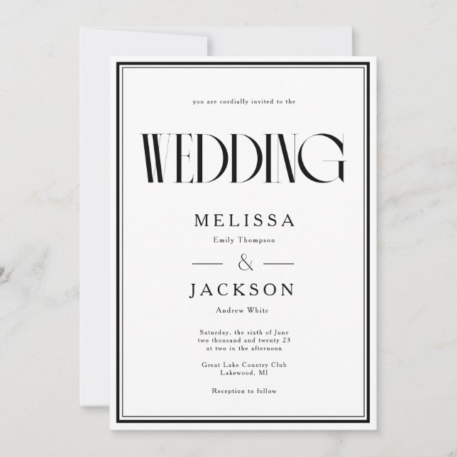 Minimalist Chic Wedding Invitation (Front)
