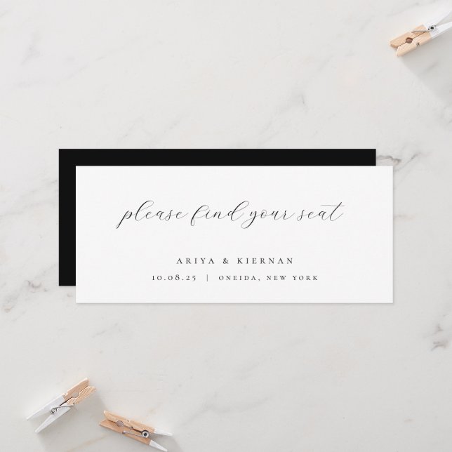 Minimalist Chic Wedding Table Seating Card Header (Front/Back In Situ)