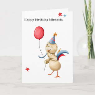 Minimalist Chicken Celebrating Personalized  Card