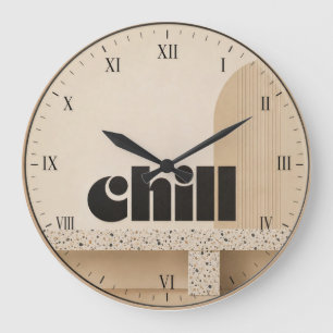 Minimalist Chill Modern Neutral Home Large Clock