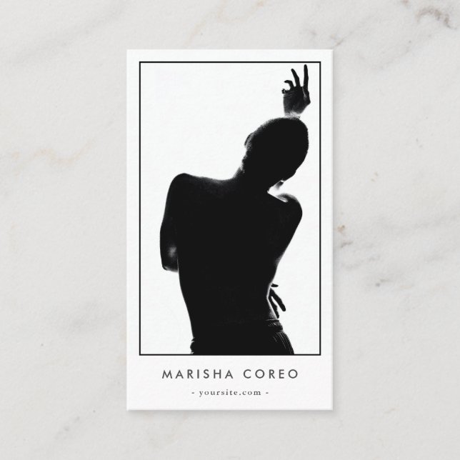 Minimalist Choreographer DJ Dance Instructor White Business Card (Front)