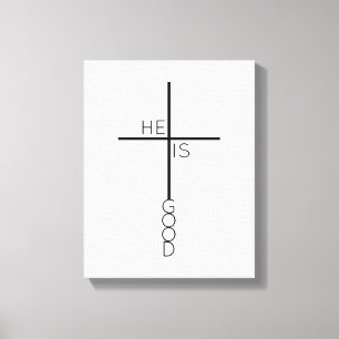 Minimalist Christian Cross Bible Verse Modern Art Canvas Print