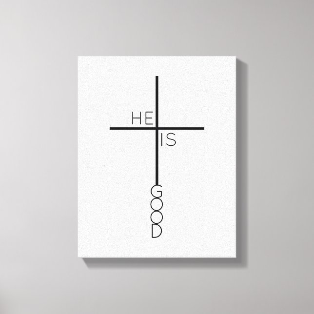 Minimalist Christian Cross Bible Verse Modern Art Canvas Print (Front)