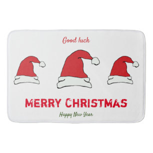 Minimalist Christmas and New Year Happy Bath Mat