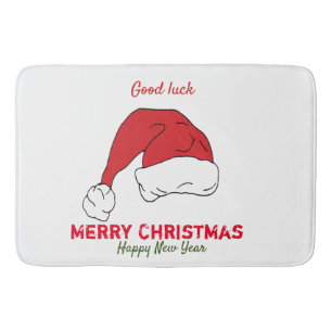 Minimalist Christmas and New Year Happy   Bath Mat