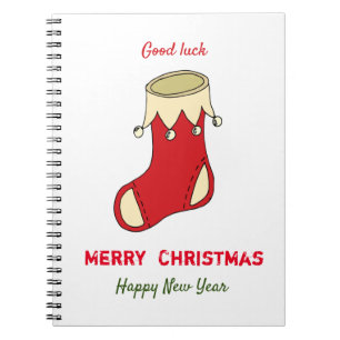 Minimalist Christmas and New Year Happy   Notebook