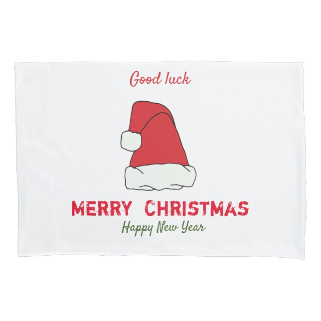 Minimalist Christmas and New Year Happy  Pillowcase (Front)