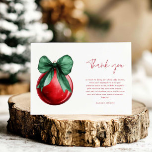 Minimalist Christmas Baby Shower Thank you Card