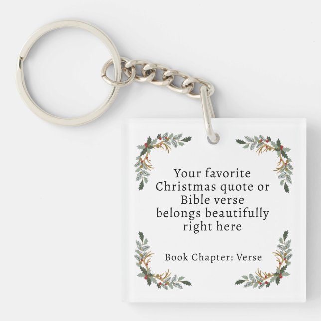 Minimalist Christmas Bible Verse Keychain (Front)