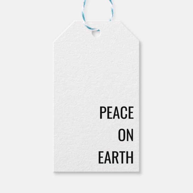 Minimalist Christmas black white Gift Tag (Front)