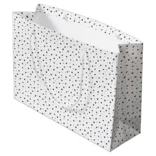 Minimalist Christmas Black & White Simple Stars Large Gift Bag