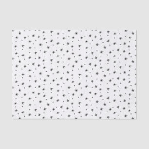 Minimalist Christmas Black & White Simple Stars Tissue Paper
