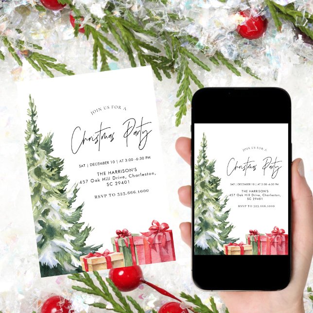 Minimalist Christmas Boho Holiday Dinner Christmas Invitation (Creator Uploaded)