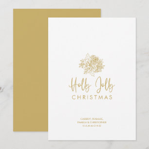 Minimalist Christmas Bouquet Script Calligraphy  Holiday Card