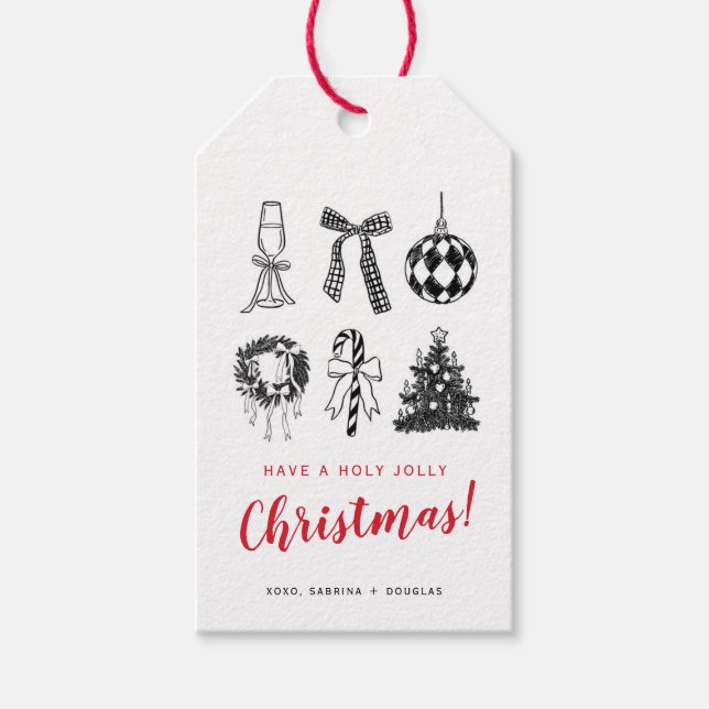 Minimalist Christmas Calligraphy Gift Tag (Front)