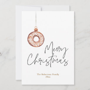 Minimalist Christmas Doughnut Ornament Holiday Card
